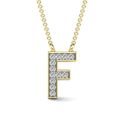 Diamond 1/20 Ct.Tw. Letter F Pendant in 10K Yellow Gold - Larson Jewelers