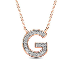 Diamond 1/20 Ct.Tw. Letter G Pendant in 10K Rose Gold - Larson Jewelers