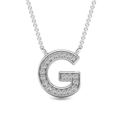 Diamond 1/20 Ct.Tw. Letter G Pendant in 10K White Gold - Larson Jewelers