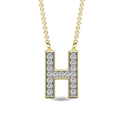 Diamond 1/20 Ct.Tw. Letter H Pendant in 10K Yellow Gold - Larson Jewelers