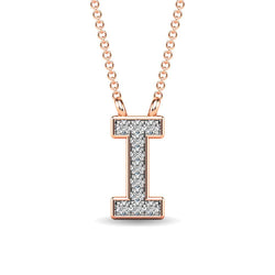 Diamond 1/20 Ct.Tw. Letter I Pendant in 10K Rose Gold - Larson Jewelers