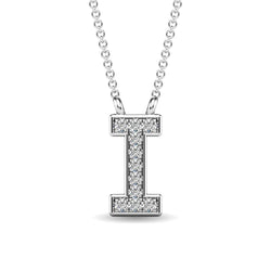 Diamond 1/20 Ct.Tw. Letter I Pendant in 10K White Gold - Larson Jewelers