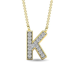 Diamond 1/20 Ct.Tw. Letter K Pendant in 10K Yellow Gold - Larson Jewelers