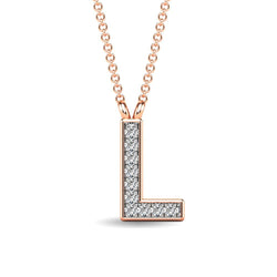 Diamond 1/20 Ct.Tw. Letter L Pendant in 10K Rose Gold - Larson Jewelers