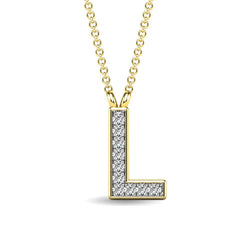 Diamond 1/20 Ct.Tw. Letter L Pendant in 10K Yellow Gold - Larson Jewelers