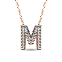 Diamond 1/20 Ct.Tw. Letter M Pendant in 10K Rose Gold - Larson Jewelers