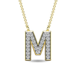 Diamond 1/20 Ct.Tw. Letter M Pendant in 10K Yellow Gold - Larson Jewelers