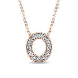 Diamond 1/20 Ct.Tw. Letter O Pendant in 10K Rose Gold - Larson Jewelers