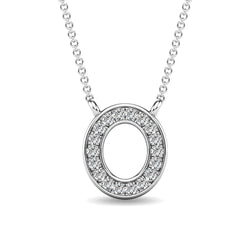 Diamond 1/20 Ct.Tw. Letter O Pendant in 10K White Gold - Larson Jewelers