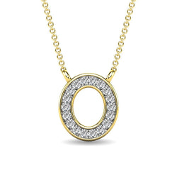 Diamond 1/20 Ct.Tw. Letter O Pendant in 10K Yellow Gold - Larson Jewelers