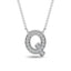 Diamond 1/20 Ct.Tw. Letter Q Pendant in 10K White Gold - Larson Jewelers