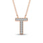 Diamond 1/20 Ct.Tw. Letter T Pendant in 10K Rose Gold - Larson Jewelers