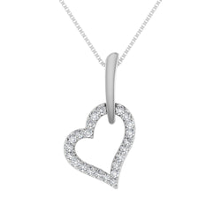 10K White Gold 1/10 Ct.Tw. Diamond Heart Pendant - Larson Jewelers