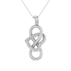 10K White Gold 1/8 Ct.Tw. Diamond Heart & Infinity Pendant - Larson Jewelers