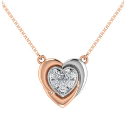 10K Two Tone 1/6.Tw. Diamond Heart Necklace - Larson Jewelers