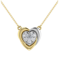 10K Two Tone 1/6.Tw. Diamond Heart Necklace - Larson Jewelers