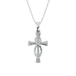 10K White Gold 1/10 Ct.Tw. Diamond Cross Pendant