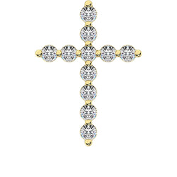 10K Yellow Gold 1/4 Ct.Tw. Diamond Cross Pendant