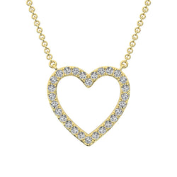 10K Yellow Gold 1/2 Ct.Tw. Diamond Heart Necklace - Larson Jewelers