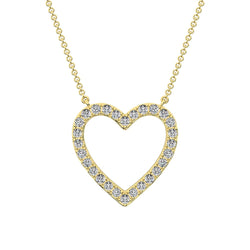 10K Yellow Gold 1/4 Ct.Tw. Diamond Heart Necklace - Larson Jewelers