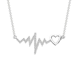 10K White Gold 1/6 Ct.Tw. Diamond Heartbeat Necklace - Larson Jewelers