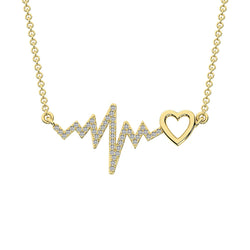 10K Yellow Gold 1/6 Ct.Tw. Diamond Heartbeat Necklace - Larson Jewelers