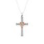 10K White Gold 1/10 Ct.Tw. Diamond Cross Pendant with Rose Gold Heart - Larson Jewelers