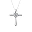 Sterling Silver 1/50 Ct.Tw. Diamond Cross with Heart Necklace - Larson Jewelers