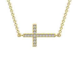 10K Yellow Gold 1/10 Ct.Tw. Diamond Cross Pendant