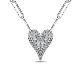 Diamond 1/4 Ct.Tw. Heart Pendant in 10K White Gold - Larson Jewelers