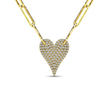 Diamond 1/4 Ct.Tw. Heart Pendant in 10K Yellow Gold - Larson Jewelers