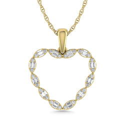 Diamond 1/3 Ct.Tw. Heart Pendant in 10K Yellow Gold - Larson Jewelers