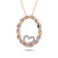 14K Rose Gold Diamond 1/4 Ct.Tw. Circle and Heart Fashion Pendant - Larson Jewelers