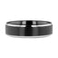 ASTON Black Brushed Center Tungsten Ring with Polished Beveled Edges - 4mm - 10mm