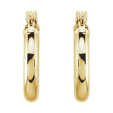 14K Yellow Tube 13 mm Hoop Earrings