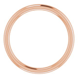 14K Rose Band for 5.2 mm Round Ring