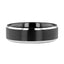 ASTON Black Brushed Center Tungsten Ring with Polished Beveled Edges - 4mm - 10mm