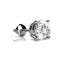 Single 14K White Gold 4-Prong Solitaire Basket Stud Earring with Lab Grown Diamond