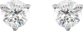 14K White Gold 3-Prong Solitaire Basket Studs with Lab Grown Diamond