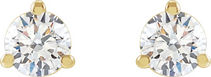 14k Yellow Gold 3-Prong Solitaire Martini Studs with Round Lab Grown Diamond