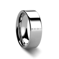 Music Code Engraved Flat Pipe Cut Tungsten Ring Polished - 6mm - 12mm