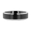 ARDEN Beveled Edged Tungsten Ring with Brushed Finish Black Ceramic Center - 6mm or 8mm