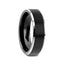 ARDEN Beveled Edged Tungsten Ring with Brushed Finish Black Ceramic Center - 6mm or 8mm