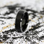 ASTON Black Brushed Center Tungsten Ring with Polished Beveled Edges - 4mm - 10mm