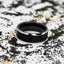 ASTON Black Brushed Center Tungsten Ring with Polished Beveled Edges - 4mm - 10mm