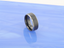 ATNOS Brushed Black Center Polished Beveled Edges Men’s Titanium Wedding Ring - 6mm & 8mm