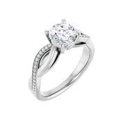 TALA Silver Round Lab Grown Diamond Engagement Ring