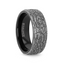 BROOKSTONE Black Tungsten Wedding Band with Sterling Silver Stonework Pattern - 8mm