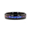 COSMIC Black Tungsten Ring with Crushed Alexandrite and Dark Blue & Purple Crushed Goldstone - 4mm - 8mm