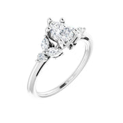 HAILEY 14K White Gold Pear Cut Lab Grown Diamond Engagement Ring